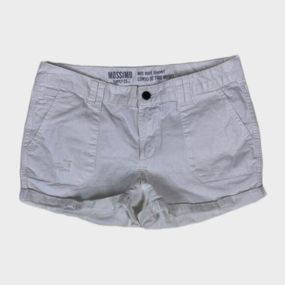 Mossimo Mid Rise White Womens Shorts Size 6 Cotton Spandex Blend - Picture 1 of 7